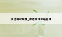 渗透测试实战_渗透测试会话管理