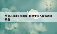 中间人攻击dns欺骗_网络中间人攻击测试设备