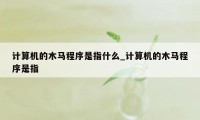 计算机的木马程序是指什么_计算机的木马程序是指