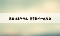 黑客技术学什么_黑客技术什么专业