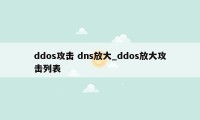 ddos攻击 dns放大_ddos放大攻击列表