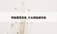 网站遭受攻击_什么网站被攻击