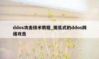 ddos攻击技术教程_傻瓜式的ddos网络攻击