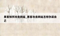 黑客如何攻击网站_黑客攻击网站怎样伪装自己