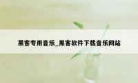 黑客专用音乐_黑客软件下载音乐网站