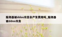 服务器被ddos攻击会产生费用吗_服务器被ddos攻击