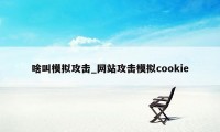 啥叫模拟攻击_网站攻击模拟cookie