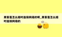 黑客是怎么随时连接网络的呢_黑客是怎么随时连接网络的