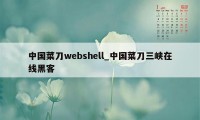 中国菜刀webshell_中国菜刀三峡在线黑客