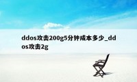 ddos攻击200g5分钟成本多少_ddos攻击2g