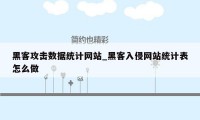 黑客攻击数据统计网站_黑客入侵网站统计表怎么做