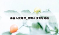 黑客入侵导弹_黑客入侵海军网络