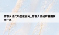 黑客入侵代码壁纸图片_黑客入侵的屏幕图片是什么