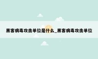 黑客病毒攻击单位是什么_黑客病毒攻击单位