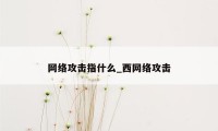 网络攻击指什么_西网络攻击