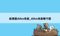 应用层ddos攻击_ddos攻击哪个层