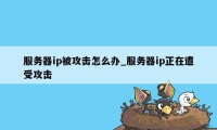 服务器ip被攻击怎么办_服务器ip正在遭受攻击