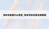 洪水攻击是什么意思_安卓洪水攻击无线网络