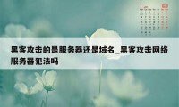 黑客攻击的是服务器还是域名_黑客攻击网络服务器犯法吗