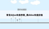 常见ddos攻击种类_类ddos攻击价格