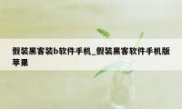 假装黑客装b软件手机_假装黑客软件手机版苹果